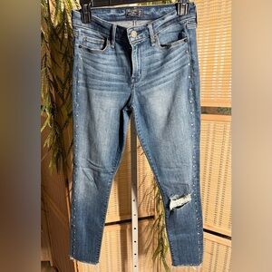 Abercrombie & Fitch Blue Studded Skinny Jeans Size 2/26